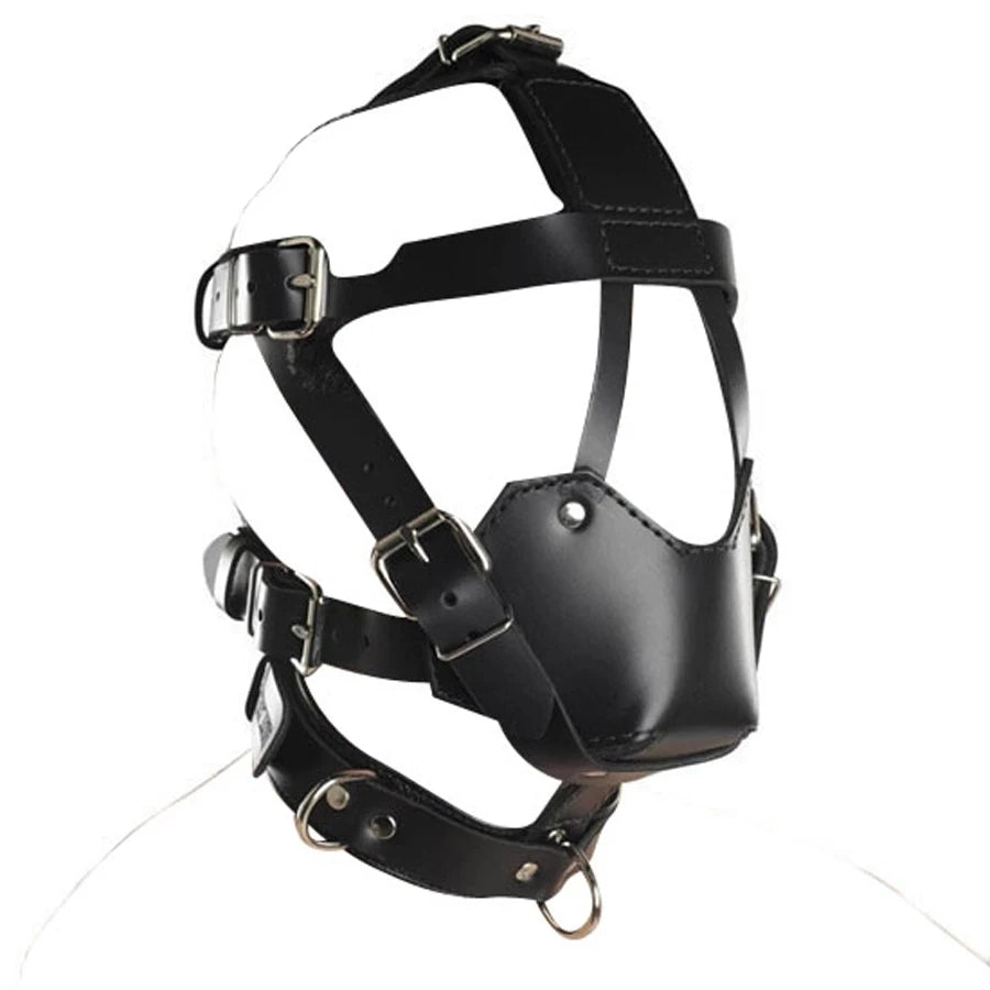 SM Leather Padded Hood Blindfold