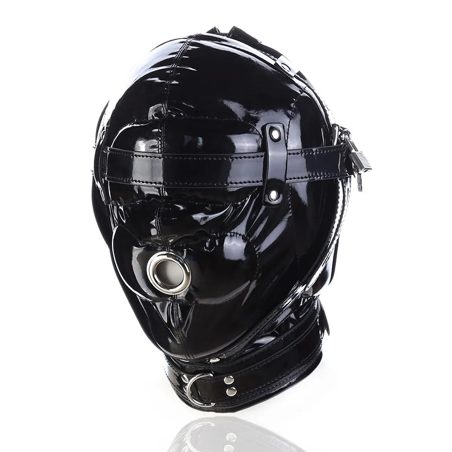 SM Leather Padded Hood Blindfold