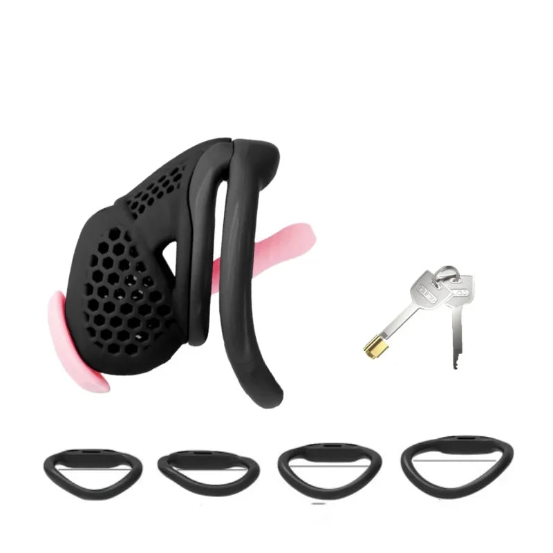 Cock Cage with Penis Sounding Rod