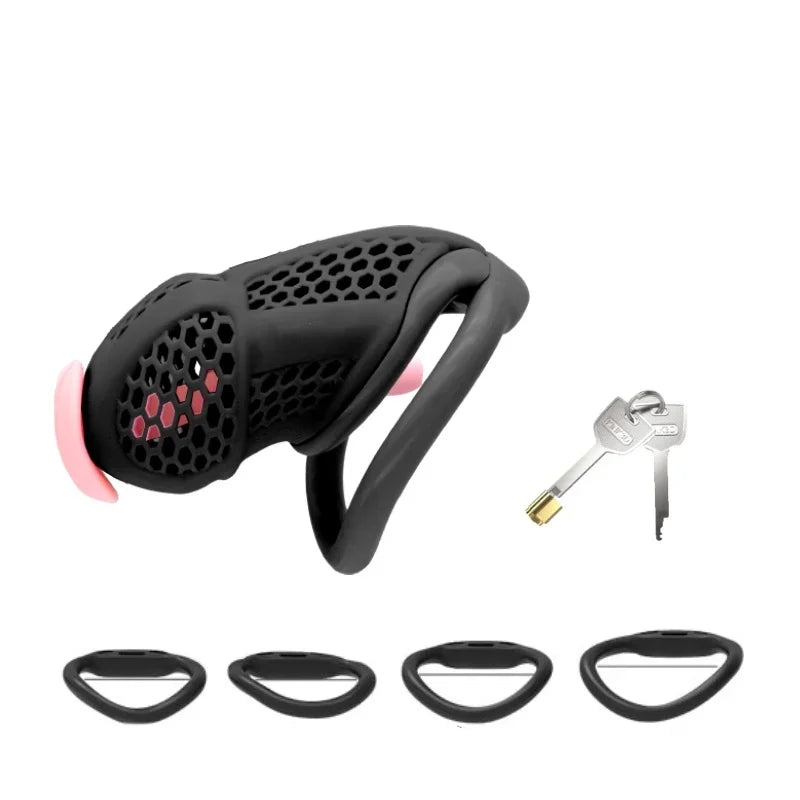 Cock Cage with Penis Sounding Rod