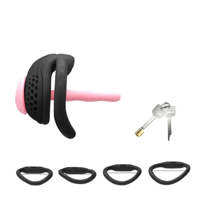 Cock Cage with Penis Sounding Rod